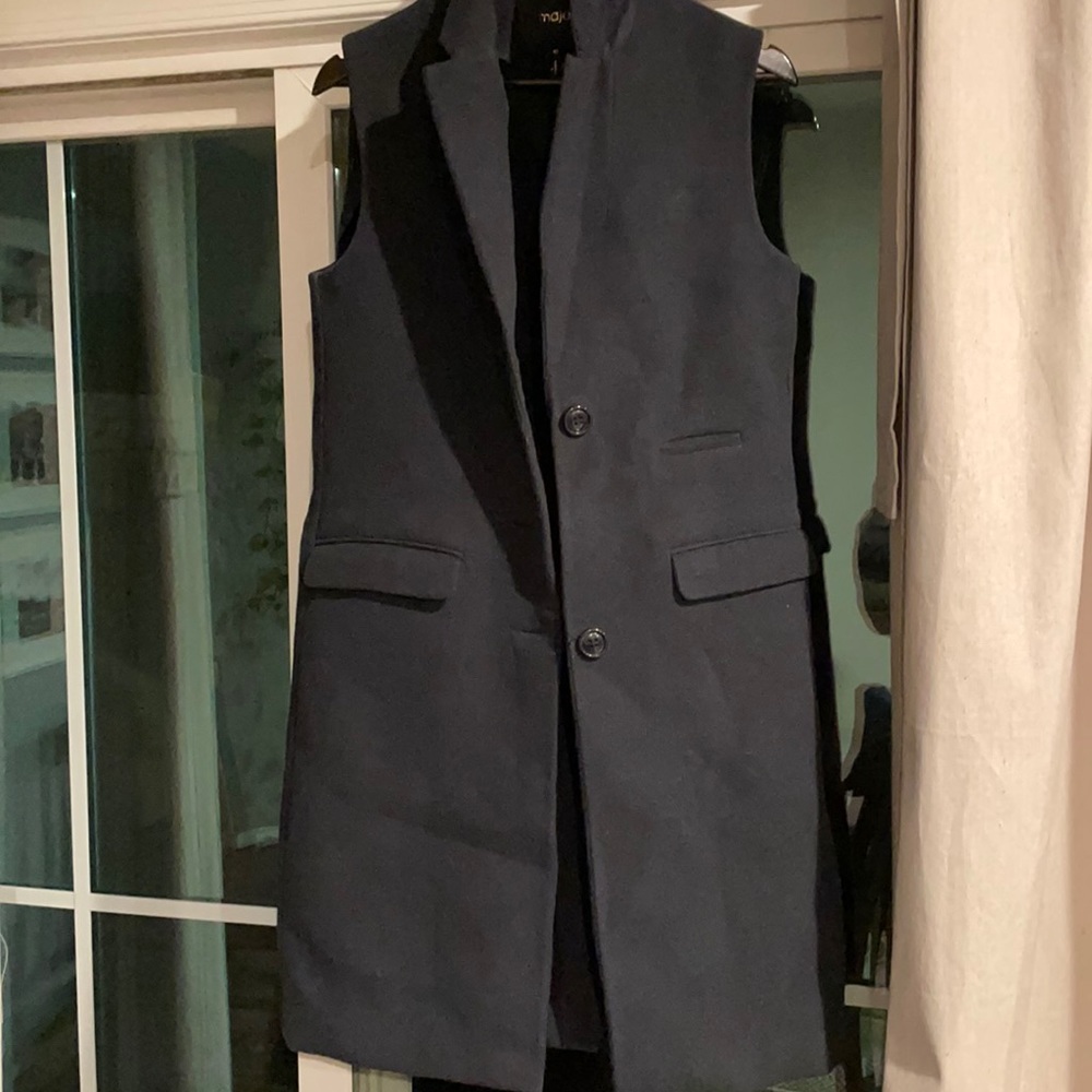 Maje men’s navy three quarter length vest